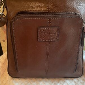 Fossil Dark Brown Leather Messenger Bag